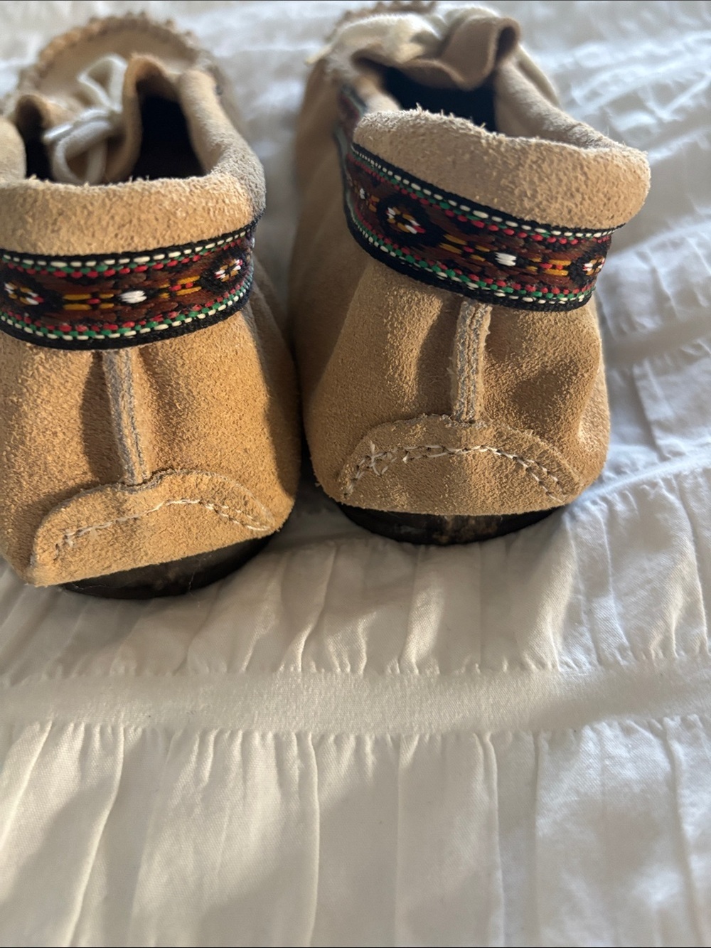 Women’s Suede Moccasin Slip-Ons in Tan - Picture 4 of 5